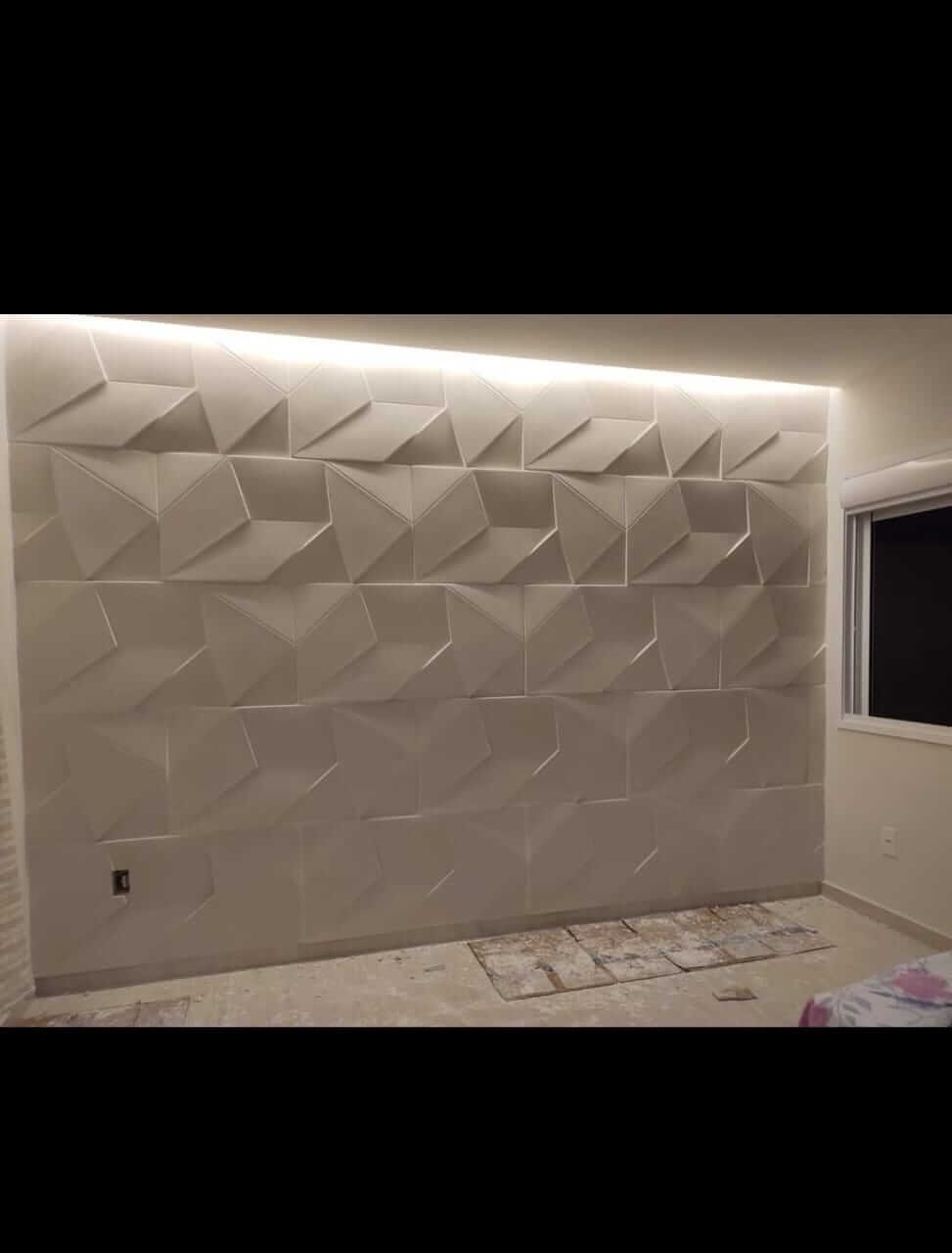Parede 3D com LED indireto